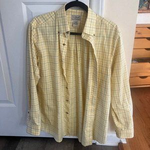 LL Bean Yellow Men's Dress Shirt - S